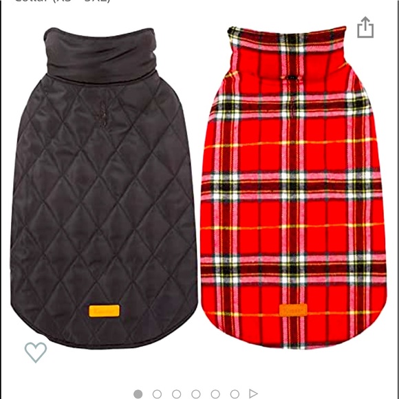 Kuoser Cozy Waterproof Windproof Reversible British Style Plaid Dog Vest Winter